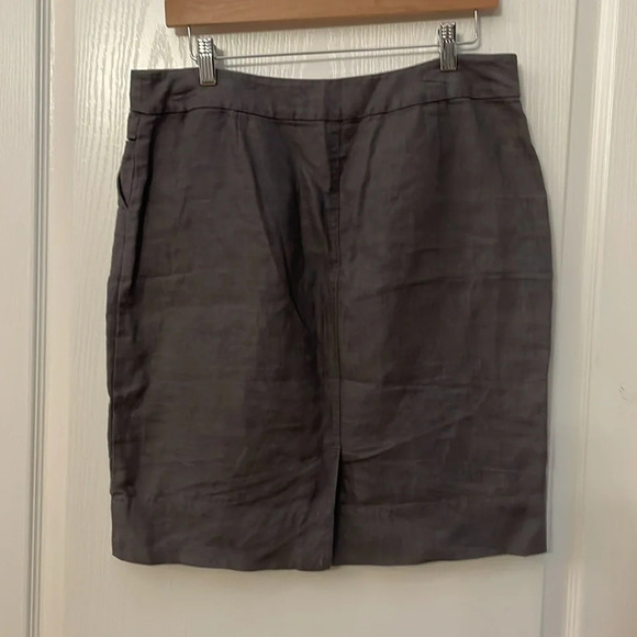 Eileen Fisher Skirt 100% Linen Gray Size S - Picture 2 of 6